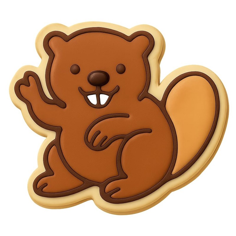 Playful Beaver Cookie Cutter & Stamp, Fondant & Clay - 4x3.7 gallery
