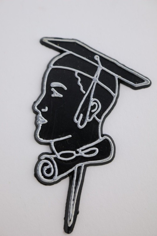Vintage Graduation Cap+Gown Beer Mug College Cake Topper Decoration & Picks LOT gallery