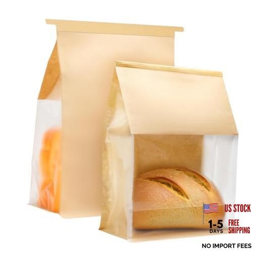 PCS Bread Bags for Homemade Bread 13.7×9.8×4.9inch Paper Breads Bag with 50