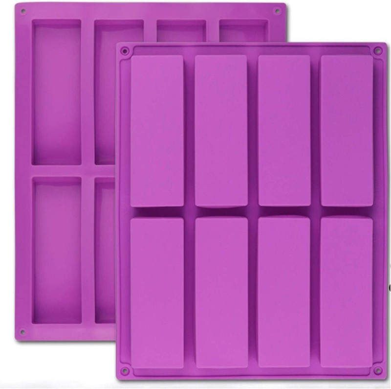 2 Pack Granola Bar Mold 8 Cavity Silicone Rectangle Energy Bar Chocolate Molds