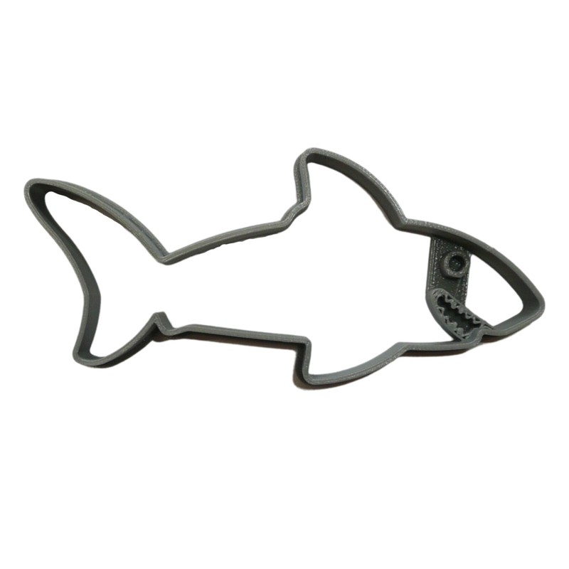 SWIMMING SHARK DETAILED FACE TEETH COOKIE CUTTER MADE IN USA PR5065