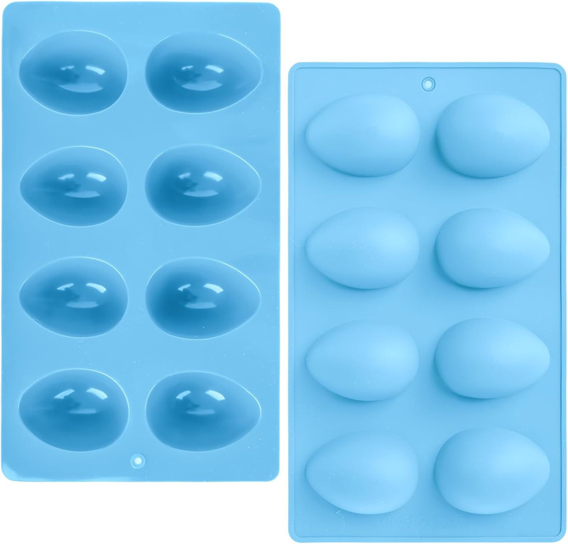2Pcs 8-Cavity Silicone Easter Egg Molds, Egg Shaped Cake Pop Mold, Baking Suppli