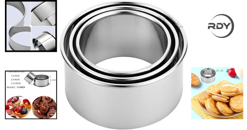 Luxury Baking Essentials: 3-Pc Stainless Steel Dumpling & Cookie Cutters Set gallery