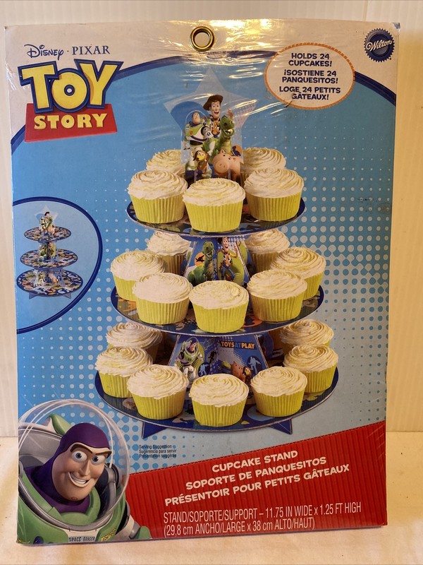 WILTON DISNEY TOY STORY CUPCAKE STAND HOLDER WOODY BUZZ LIGHTYEAR-24 CUPCAKES