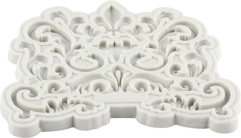 Baroque Fondant Mold Curlicues Scroll Lace Silicone Molds Filigree Mold 3D Sculp gallery