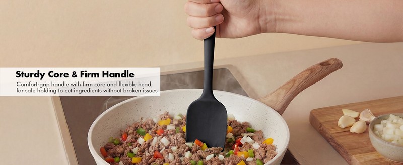 2 Pieces Silicone Spatula Set: 600ºF Heat Resistant gallery