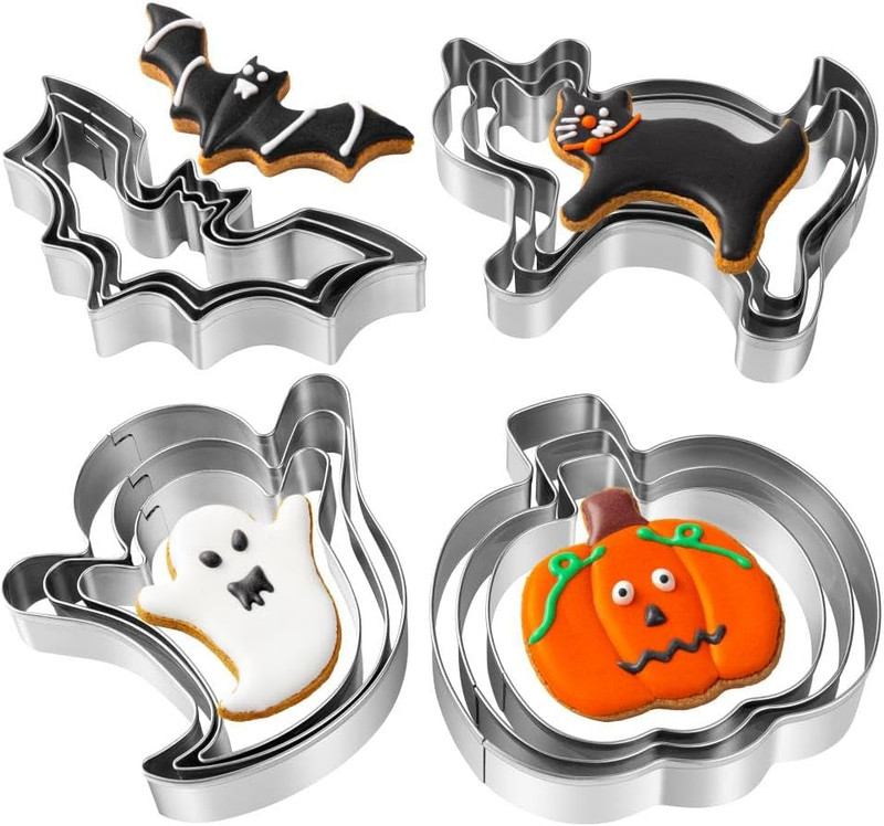 Halloween Cookie Cutters Set - 12 Pieces Stainless Steel Halloween Cookie Cutter gallery