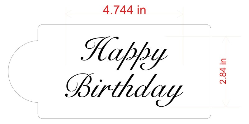 Fancy Happy Birthday Cake Stencil, Beige Semi-Transparent Decorating Tool Mold gallery
