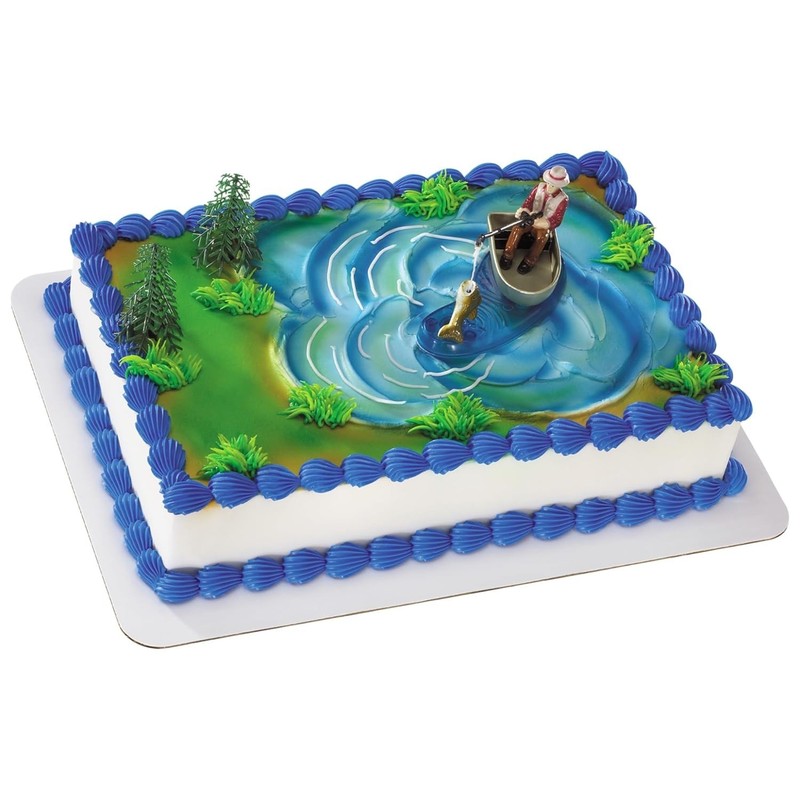 Fisherman with Action Fish DecoSet Cake Decoration, 3 Piece Set, gallery