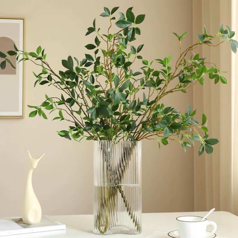 Relxhmft 4Pcs Artificial Greens Branches For Vase 27 Faux Twigs Tree Stems Fake