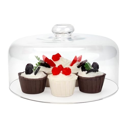 10" Glass Cake Dome Cover Round Clear Pastry Display Cloche Food Service Lid gallery