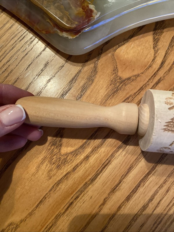 Christmas Embossing Rolling Pin Engraved Wood Wooden Embossed Reindeer Tree gallery