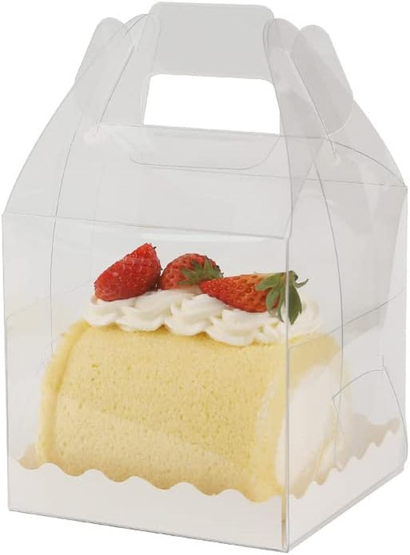 10Pcs Clear Cake Boxes,5.5X5.5 Inch Cake Transparent Gift Box Plastic Cupcake Ca gallery