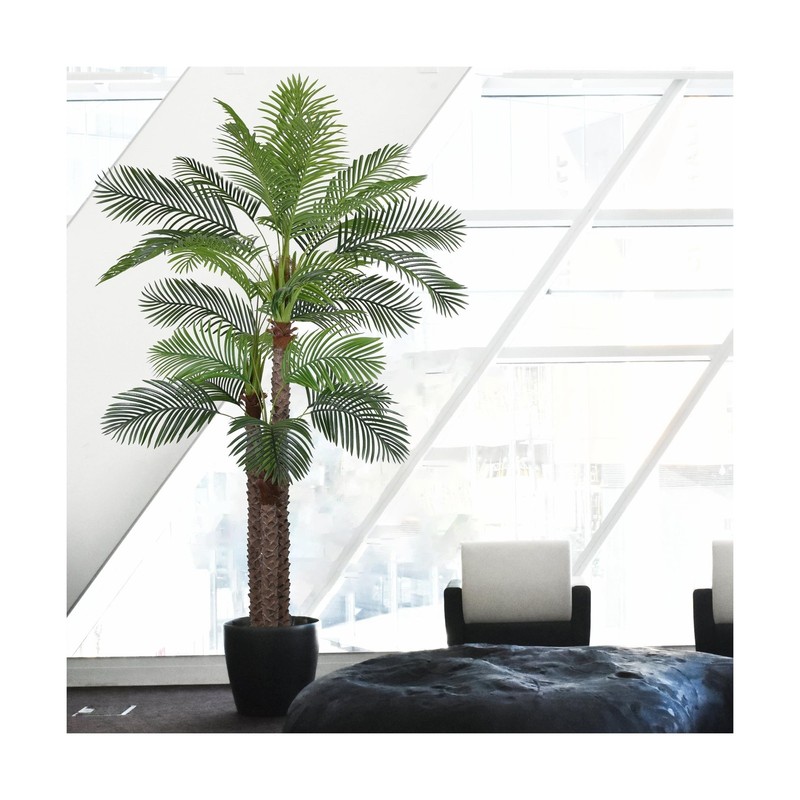 9ft Large Artificial Palm Tree for Outdoors Faux Triple Phoenix Palm with 31 ... gallery