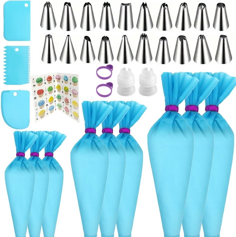 Reusable Piping Bags and Tips Set Silicone 12 14 16in with Icing