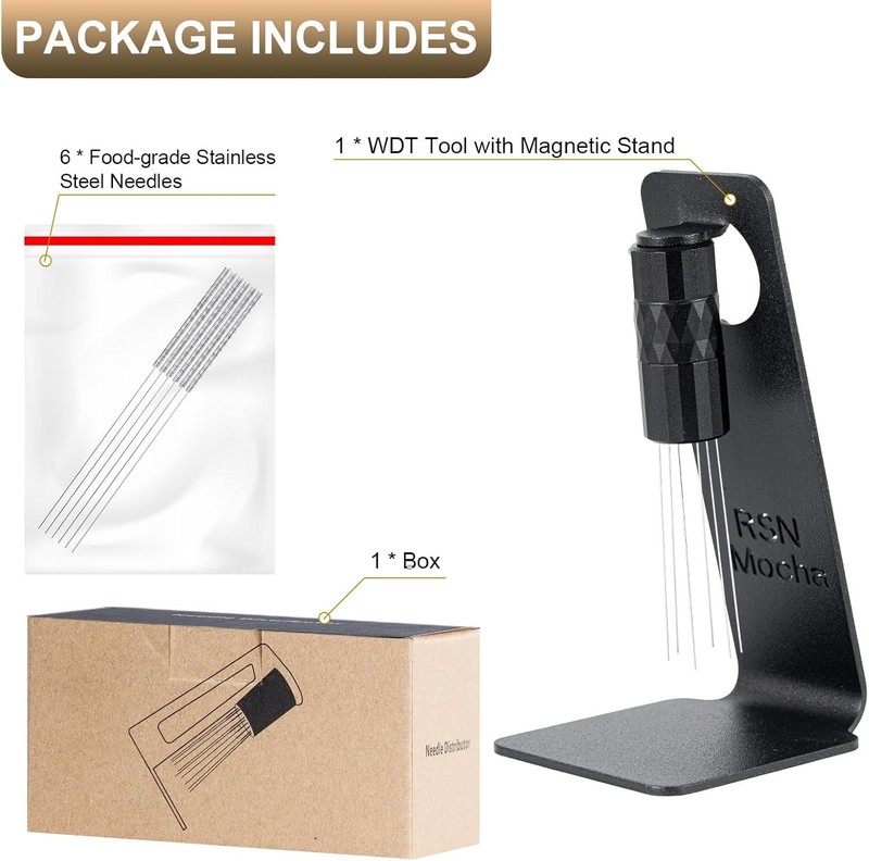 WDT Tool Espresso Distribution Tool, Coffee H：4.8 inches, Light Black gallery