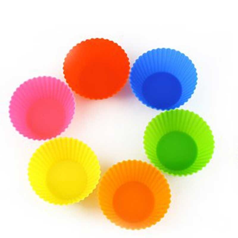 12Pcs Silicone Muffin Cupcake Molds Round Shaped Bakeware Baking Kitchen Tool