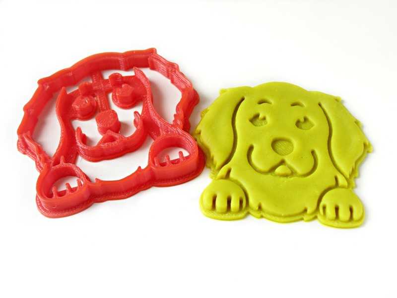 Golden Retriever Cute Dog Face Cookie Cutter, Smiley Puppy Portrait Cookie Stamp gallery