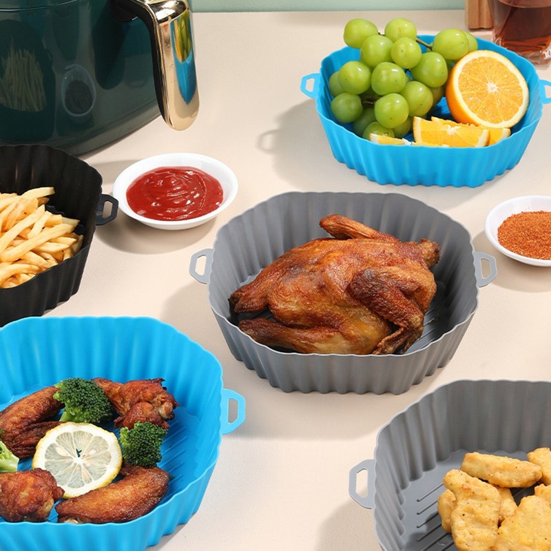 3 Pcs Silicone Air Fryer Baking Liners Microwave Oven Pads Octagonal Shape gallery