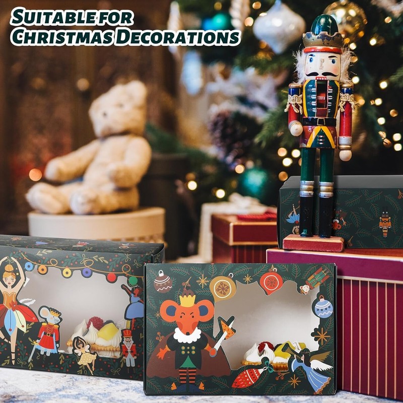 Fulmoon 50 Pcs Nutcracker Party Cookie Boxes with Window Christmas (Nutcracker) gallery
