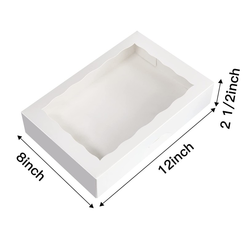 15-Pack White Bakery Box12x8x2.5inch Large Pastry Cookie for Donuts Muffins gallery
