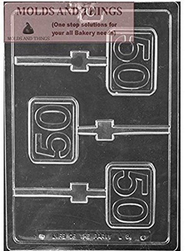 Number 50th Birthday Lolly Chocolate Candy Mold 50th Anniversary Golden Mold