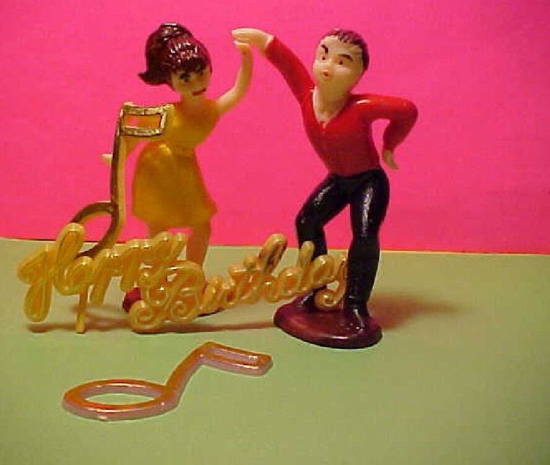 Wilton 2 teens Dancing Cake Toppers Happy Birthday sign GO GO DANCERS gallery