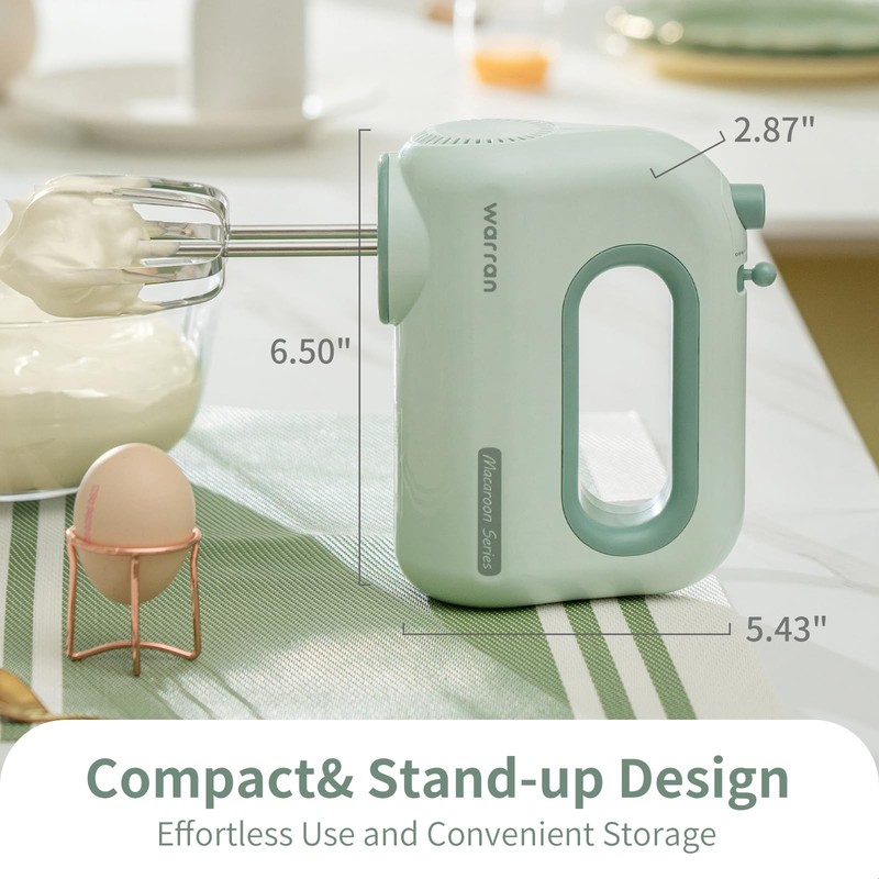 300W Compact Lightweight Hand Mixer, with Powerful Quiet DC Motor for Baking,... gallery