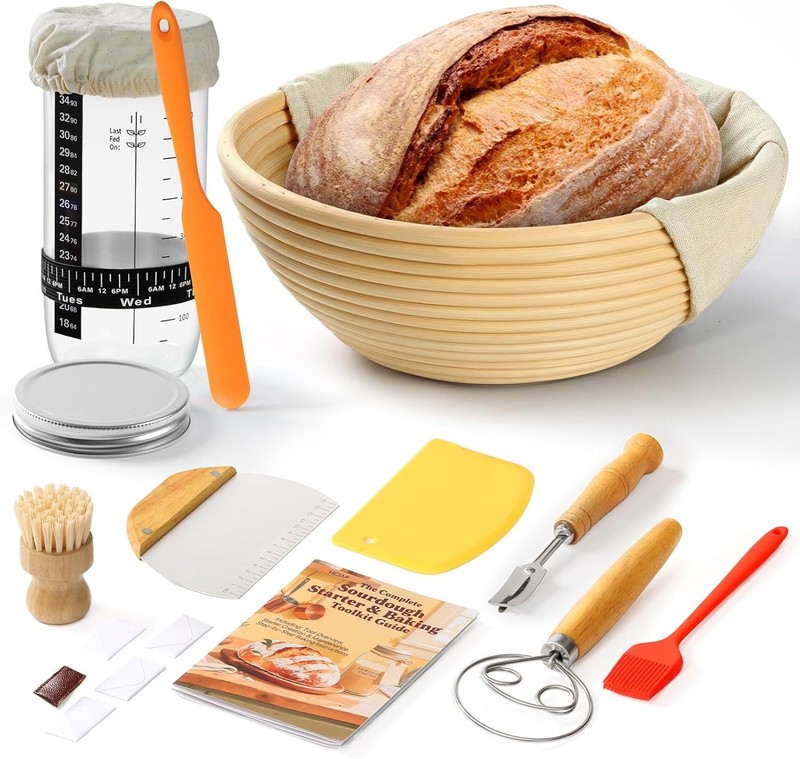 plete Bread Proofing Basket Kit | All-in-One Set with Banneton(9 in),