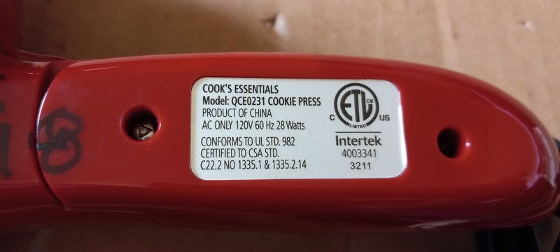Cooks Essentials Cookie Press Power Head(only) - Used gallery