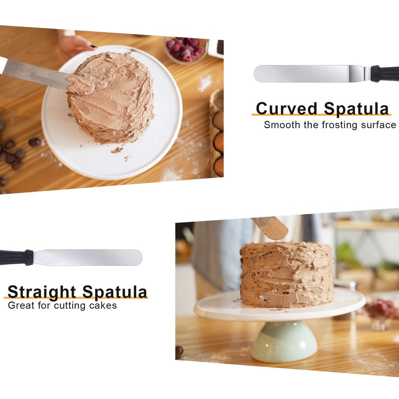 Cake Decorating Supplies Kit with 12" Aluminum Rotating Cake Turntable Stand gallery