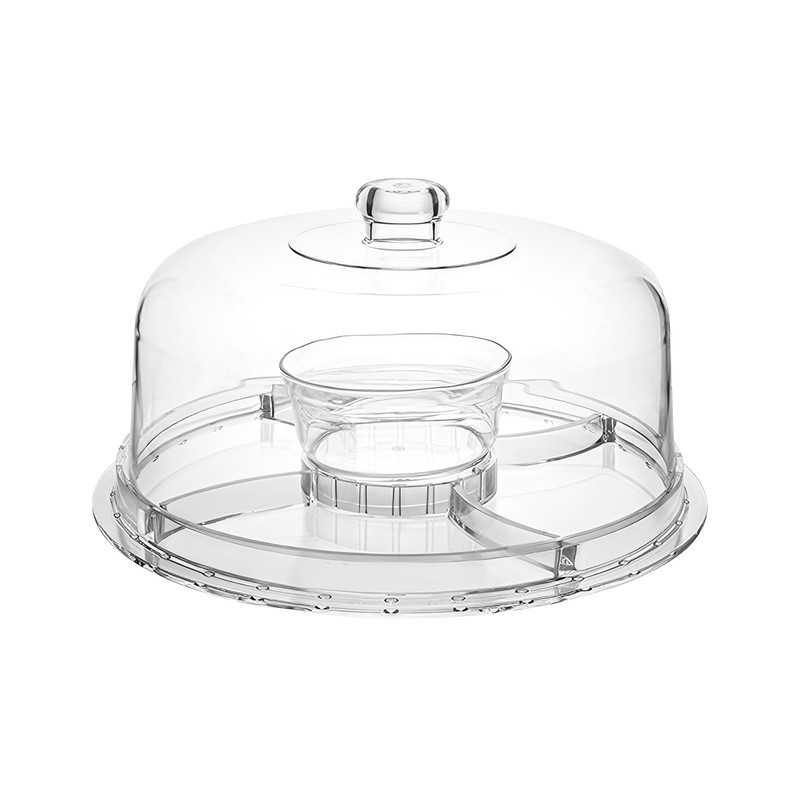 Multifunctional Clear Round Serving Cookie Cake Stand With Dome Cover gallery