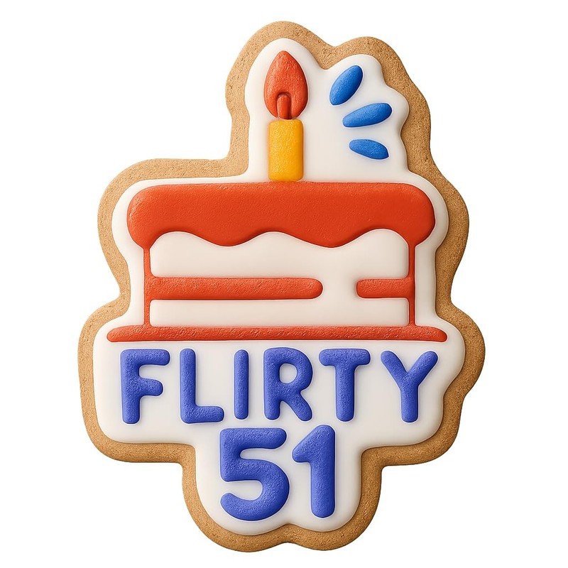 Flirty 51 with a Wink Cookie Cutter & Stamp, Fondant & Clay - 3x4" gallery