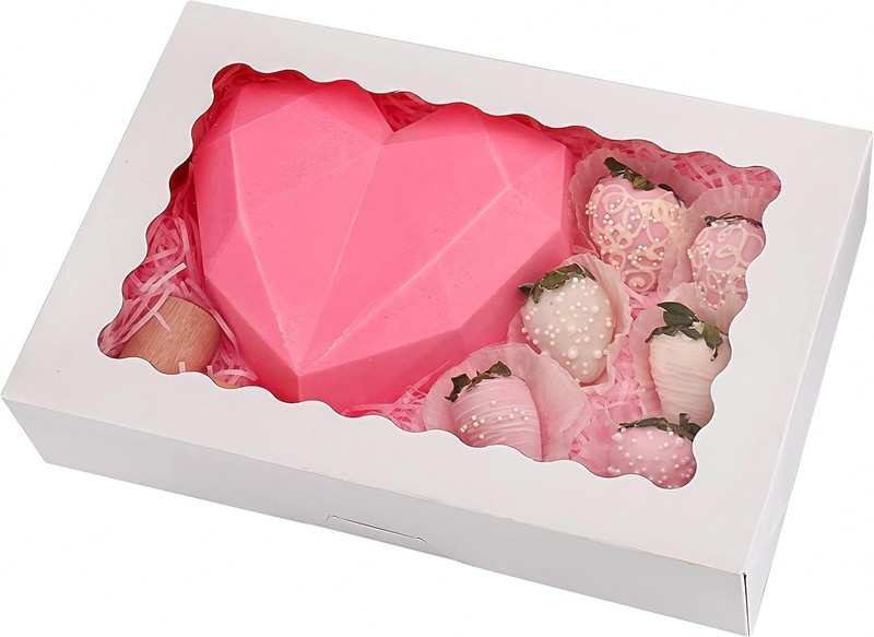 Elegant 20-Pack Food Grade Bakery Boxes with See-Through Windows for Cookies gallery