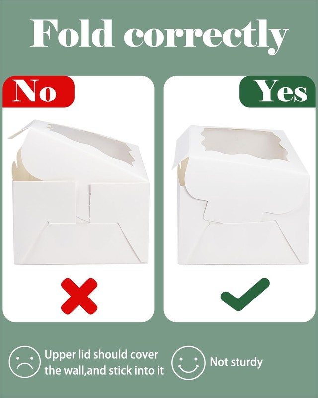 100 PCS Pink Bakery Boxes Window 6x6x3 Inch Macaroon Pastry Cookie gallery