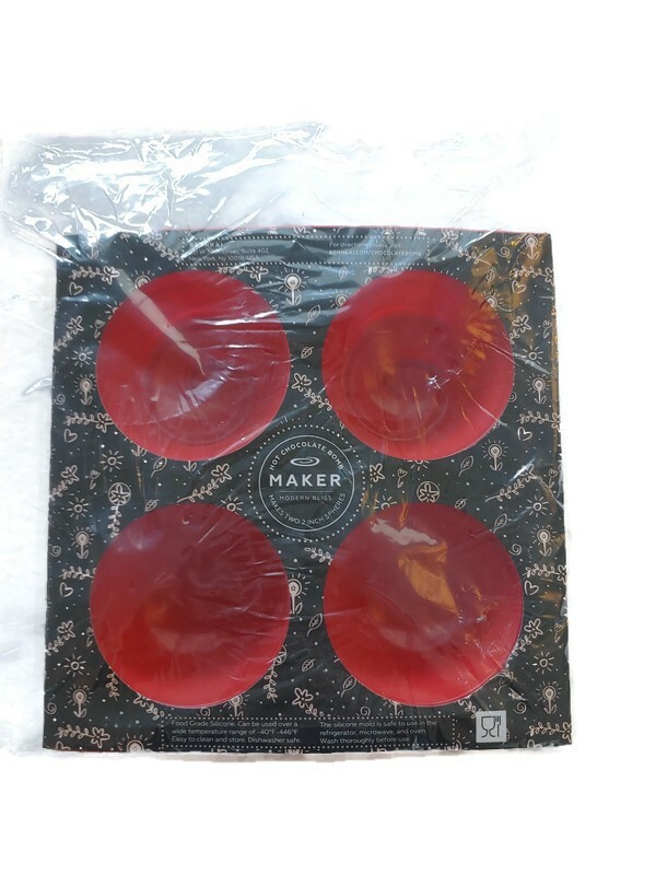 Modern Bliss Hot Chocolate Swirl Bomb Maker Red Silicone Mold, Makes 2" Spheres gallery