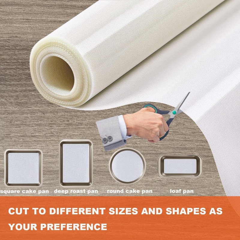 Silicone Baking Mat Roll, Cut to Size Mat, 12"L x 1.8"W, White Clear gallery