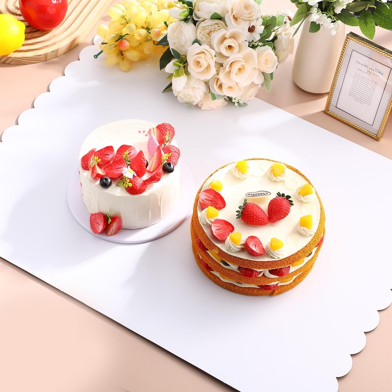 20 Pcs 26 x 18 Inch Rectangle Cake Boards Disposable Single Wall Cake Pad Sca... gallery