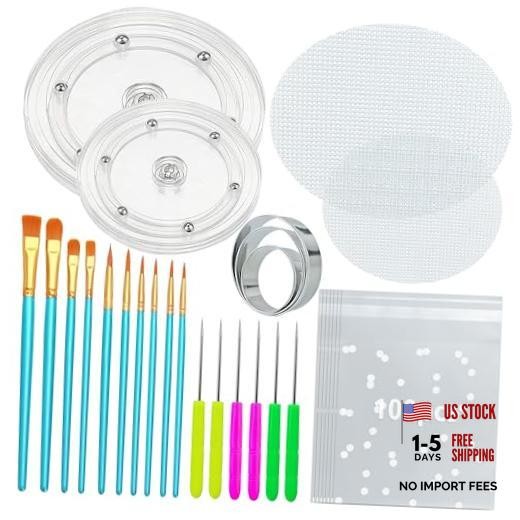 123 PCS Cookie Decorating Kit Supplies Including Acrylic Turntable Decoration
