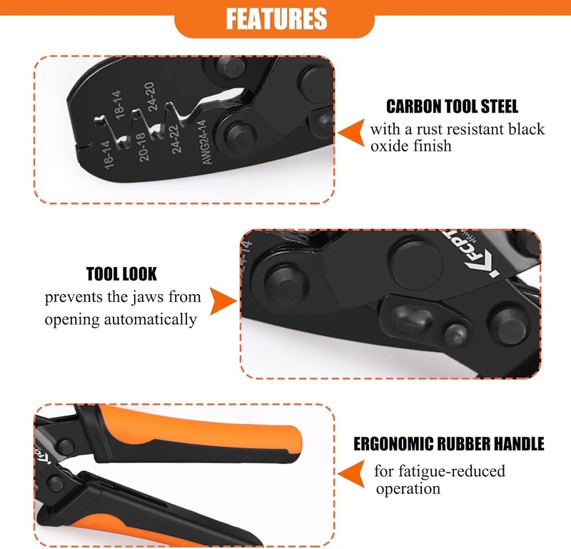 Molex Crimping Tool, Open Barrel Terminal Crimper for Deutsch, TYCO, AMP gallery