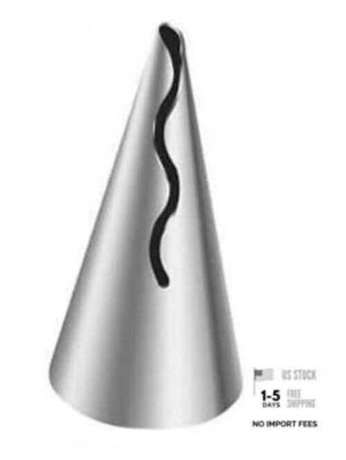 Silver Pleated Skirt Piping Nozzles Set, Stainless Steel Russian Nozzles Tips