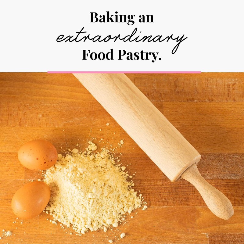 Kitchen Professional Classic Wooden Rolling Pin Revolving Center 17.3x2.2 Inch gallery