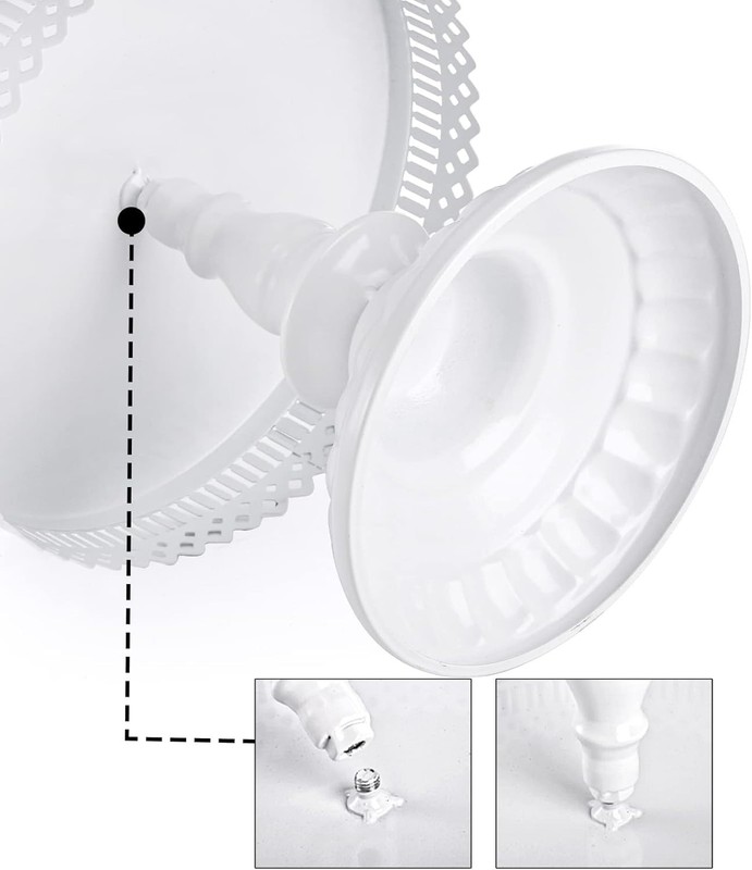 Value 10-Piece White Metal Cake Stand Set | Hexagonal Round Rectangular Display gallery