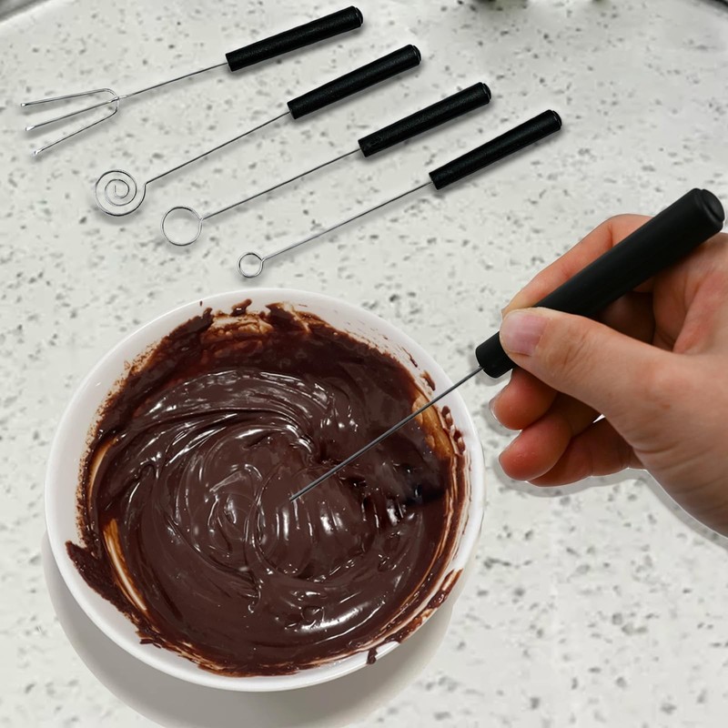 6 Pcs Chocolate Dipping Tools Set Candy Culinary Decorating Spoons Stainless gallery