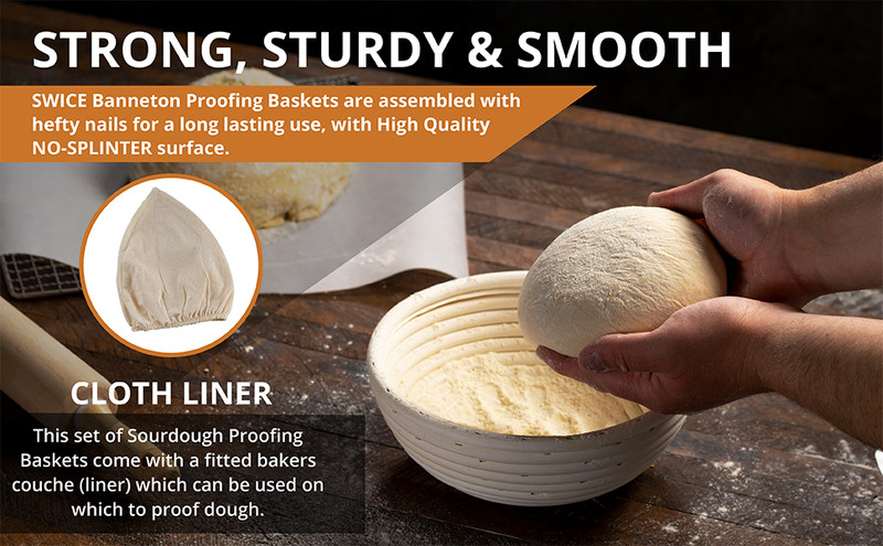 Bread Proofing Basket, Round 9-Inch Banneton Sourdough Starter Kit gallery