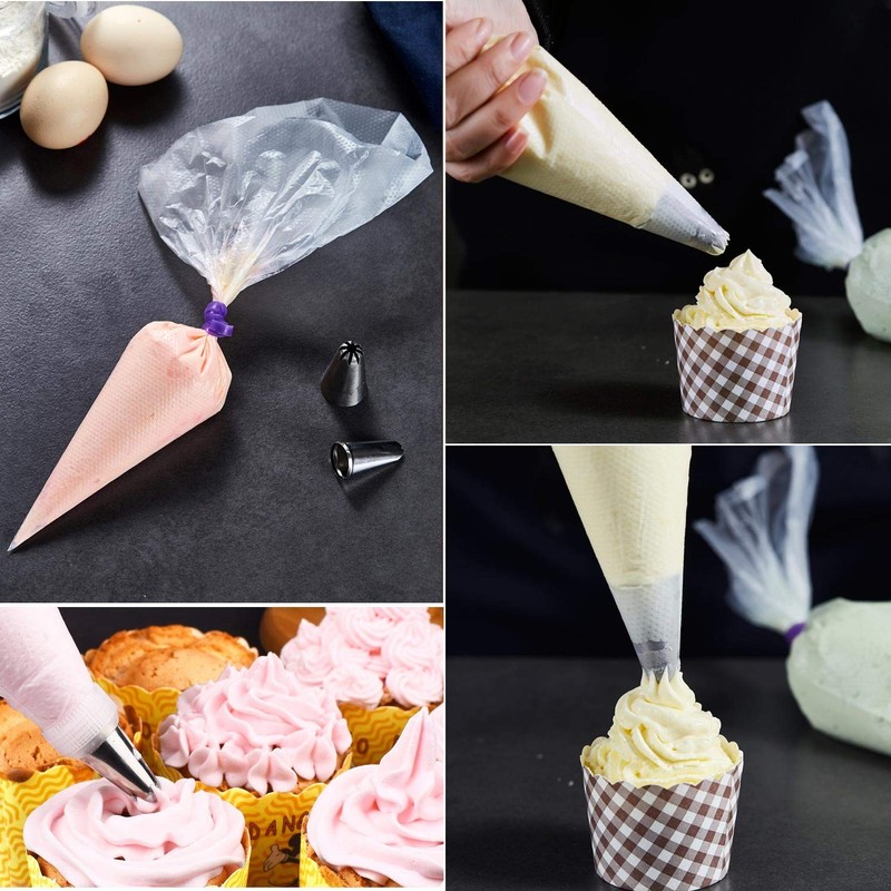 500 Pcs Piping Bags Disposable 10.6 inch Thick Tipless Pastry Bags Icing Fros... gallery
