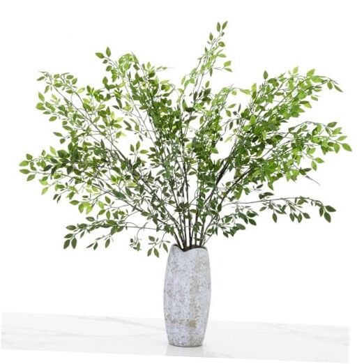 Pcs Artificial Greenery Stems 40 Inches Tall Faux Nandina Branches Fake 3