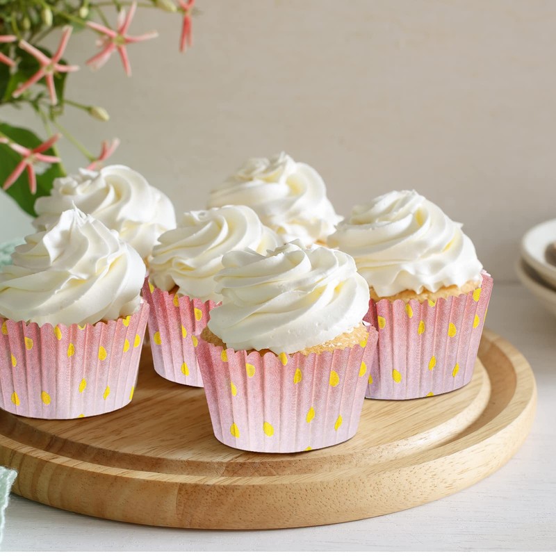 300 PCS Pink Nonstick Cupcake Liners Rose Gold Paper Baking Wrappers Cups gallery