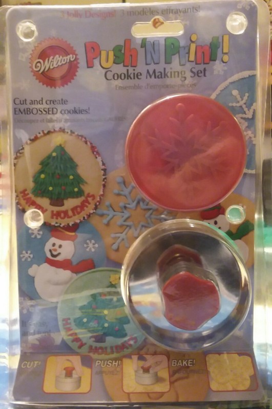 Wilton Push ‘N Print Christmas Cookie Making Emboss Set 3 Jolly Designs 2007