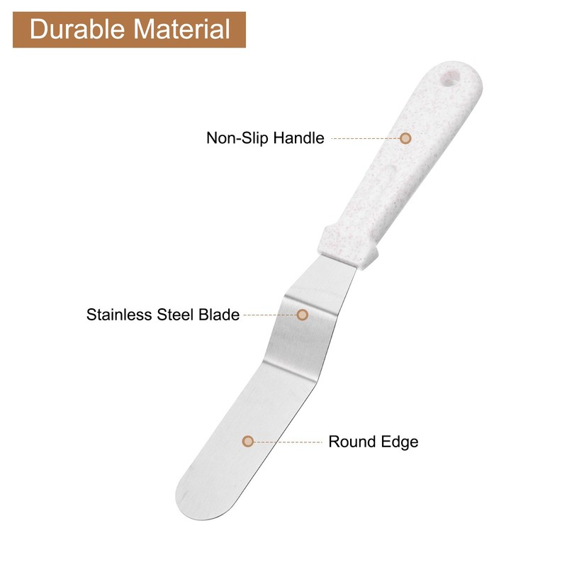 Icing Spatula with 6 Inch Bent Blade with Handle, Beige gallery